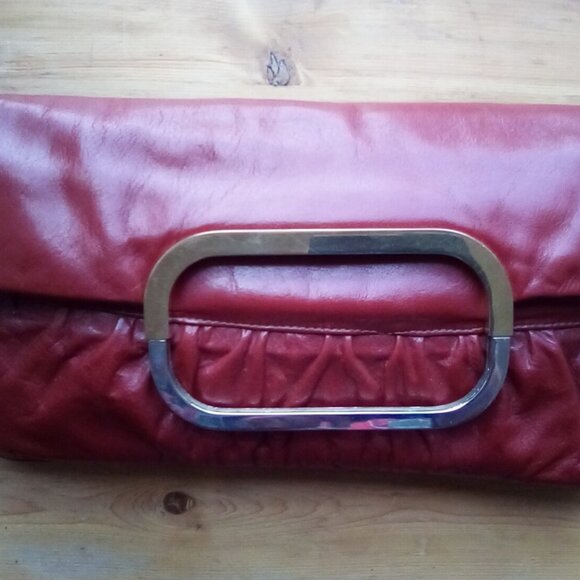 VTG Aldo Leather  Boots Burgundy Booties Sz 8  With Clutch Bag And Gloves - Picture 8 of 15